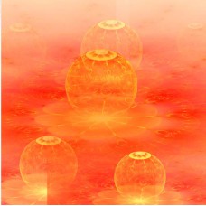 FRACTAL ART DESIGN GREETING CARD Landing Orbs